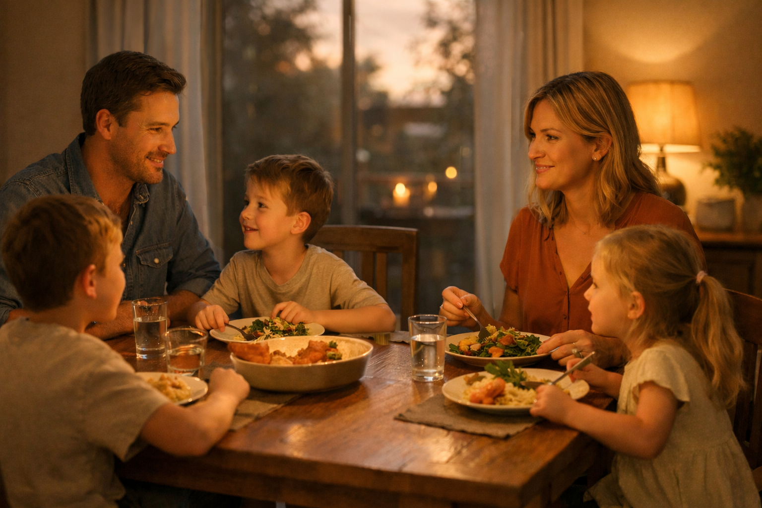 Dinner with kids, phone-free