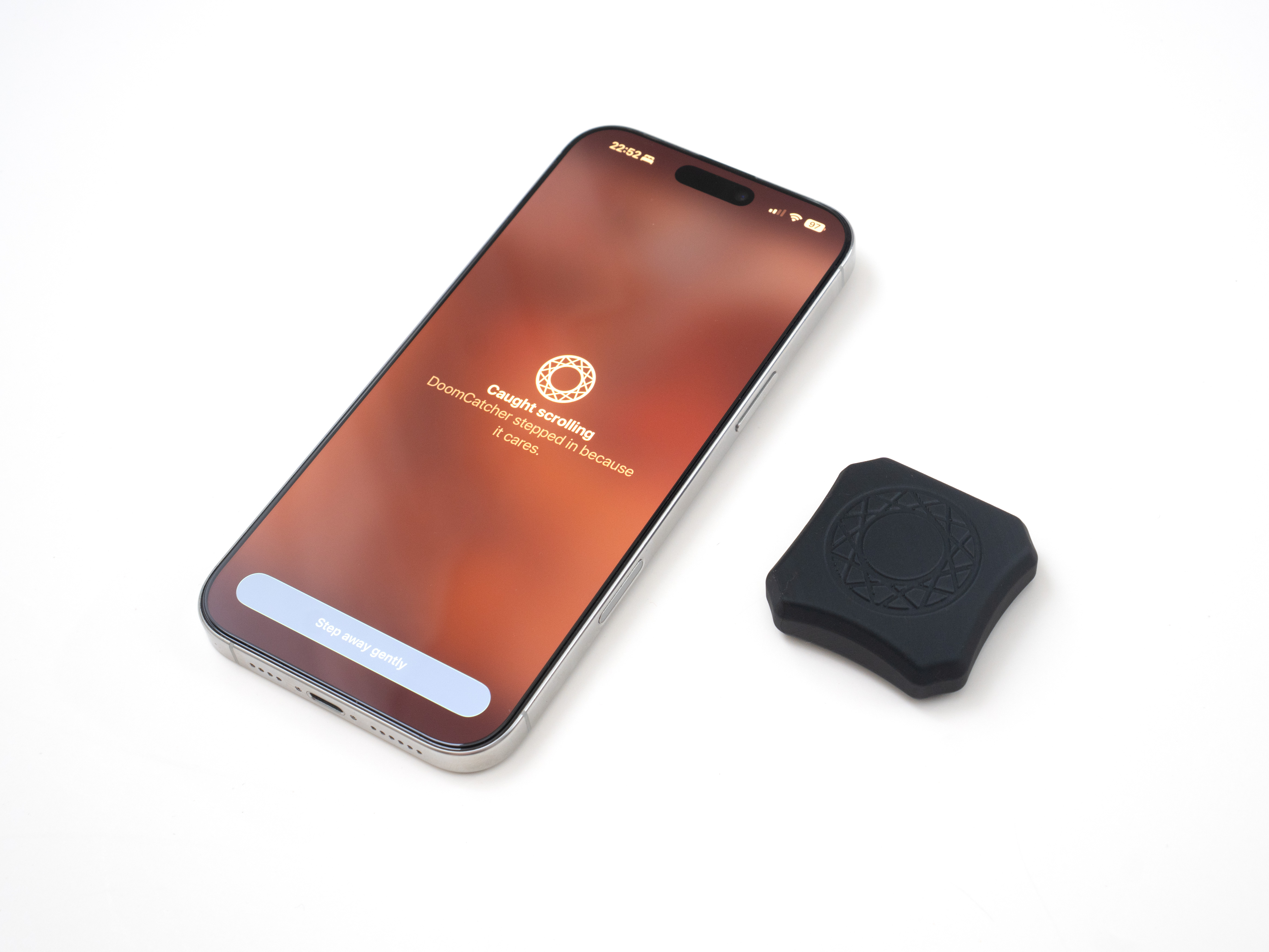 Phone with apps blocked by DoomCatcher